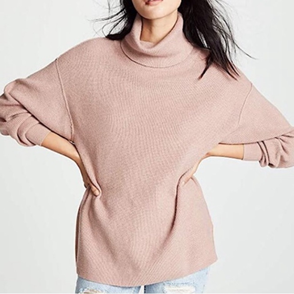 Free People softly structured Oversized turtle neck sweater